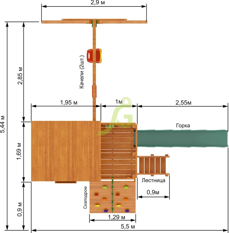 Детская деревянная площадка IgraGrad Домик 2